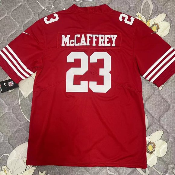 NFL San Francisco 49ers Christian McCaffrey #23 Red Jersey - Picture 3 of 11